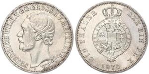 1 Талер Duchy of Mecklenburg-Schwerin (1352-1918) Серебро Фридрих Вильгельм II (великий герцог Мекленбург-Стрелица)