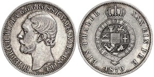 1 Талер Duchy of Mecklenburg-Schwerin (1352-1918) Серебро Фридрих Вильгельм II (великий герцог Мекленбург-Стрелица)