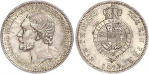 1 Талер Duchy of Mecklenburg-Schwerin (1352-1918) Серебро Фридрих Вильгельм II (великий герцог Мекленбург-Стрелица)