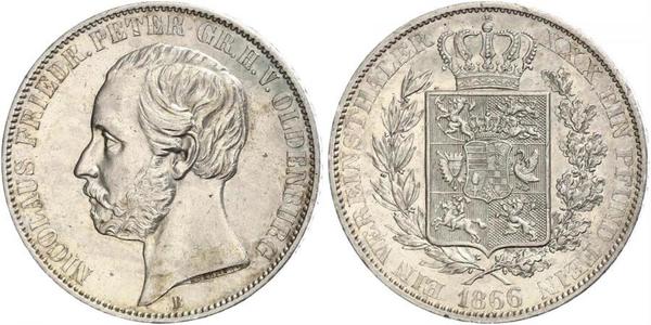 1 Талер Grand Duchy of Oldenburg (1814 - 1918) Серебро Пётр II Ольденбургский (1827 - 1900)