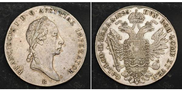 1 Талер Австрийская империя (1804-1867) Серебро Francis II, Holy Roman Emperor (1768 - 1835)