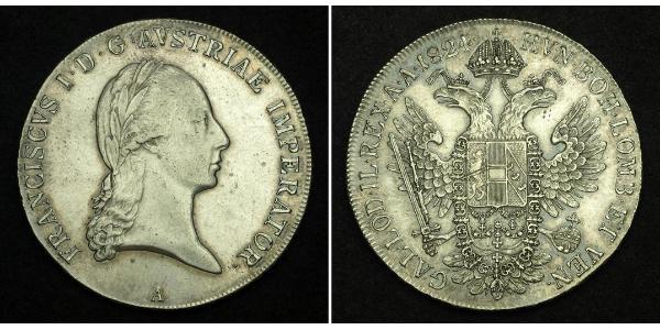1 Талер Австрийская империя (1804-1867) Серебро Francis II, Holy Roman Emperor (1768 - 1835)