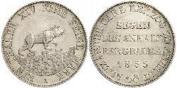 1 Талер Ангальт-Бернбург (1603 - 1863) Серебро Александр Карл ,герцог Ангальт-Бернбурга,(1805 – 1863)
