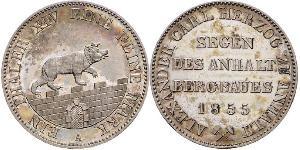 1 Талер Ангальт-Бернбург (1603 - 1863) Серебро Александр Карл ,герцог Ангальт-Бернбурга,(1805 – 1863)
