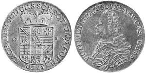 1 Талер Ангальт-Бернбург (1603 - 1863) Серебро Victor Frederick, Prince of Anhalt-Bernburg (1700 – 1765)