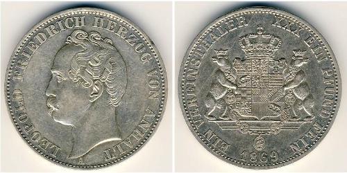 1 Талер Ангальт-Дессау (1603 -1863) Серебро Леопольд IV ,герцог Анхальта(1794 – 1871)