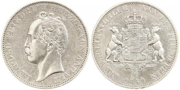 1 Талер Ангальт-Дессау (1603 -1863) Серебро Леопольд IV ,герцог Анхальта(1794 – 1871)