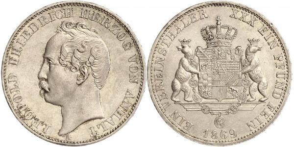 1 Талер Ангальт-Дессау (1603 -1863) Серебро Леопольд IV ,герцог Анхальта(1794 – 1871)