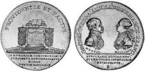 1 Талер Ансбах (княжество) (1398–1792) Серебро Charles Alexander, Margrave of Brandenburg-Ansbach (1736 – 1806)
