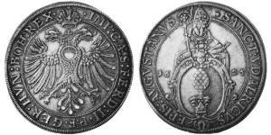 1 Талер Аугсбург (1276 - 1803) Серебро Ferdinand II, Holy Roman Emperor  (1578 -1637)