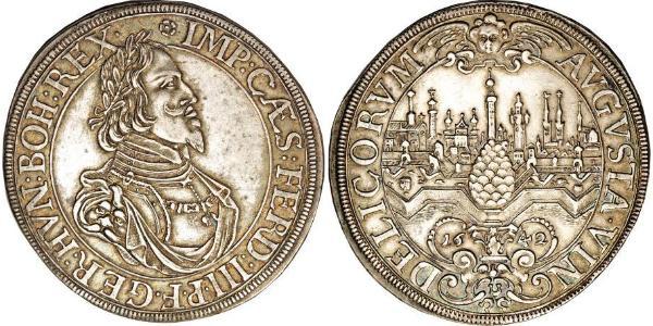 1 Талер Аугсбург (1276 - 1803) Серебро Ferdinand III, Holy Roman Emperor (1608-1657)