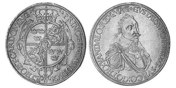 1 Талер Аугсбург (1276 - 1803) Серебро Густав II Адольф(1594 – 1632)