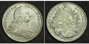 1 Талер Бавария (курфюршество) (1623 - 1806) Серебро Карл IV Теодор (1724 - 1799)