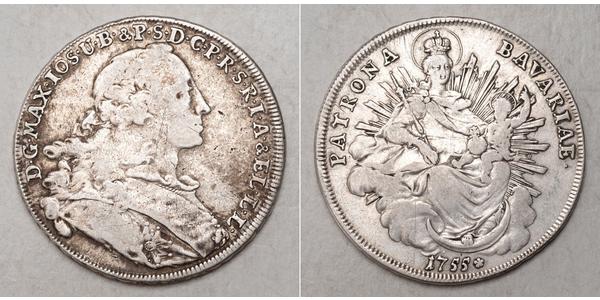 1 Талер Бавария (курфюршество) (1623 - 1806) Серебро Максимилиан III (курфюрст Баварии)(1727 – 1777)