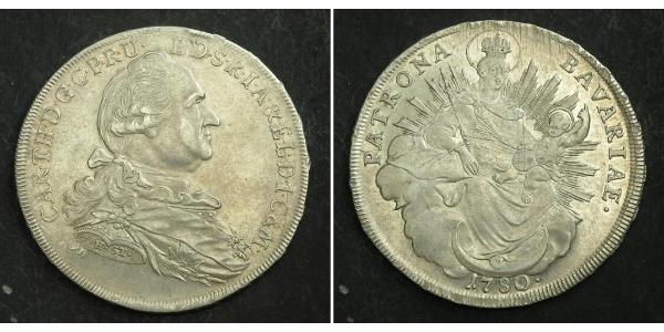 1 Талер Бавария (курфюршество) (1623 - 1806) Серебро Карл IV Теодор (1724 - 1799)