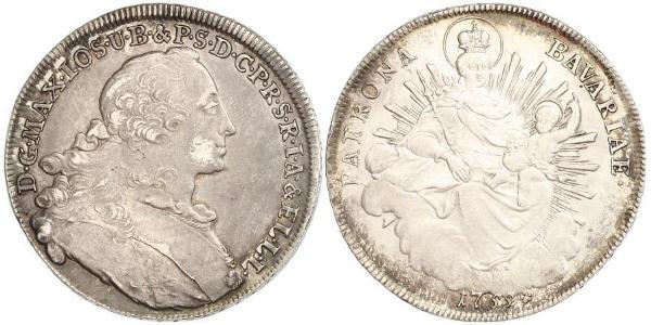 1 Талер Бавария (курфюршество) (1623 - 1806) Серебро Максимилиан III (курфюрст Баварии)(1727 – 1777)
