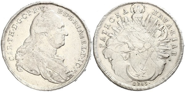 1 Талер Бавария (курфюршество) (1623 - 1806) Серебро Карл IV Теодор (1724 - 1799)