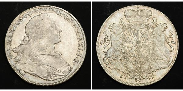 1 Талер Бавария (курфюршество) (1623 - 1806) Серебро Максимилиан III (курфюрст Баварии)(1727 – 1777)