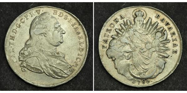 1 Талер Бавария (курфюршество) (1623 - 1806) Серебро Карл IV Теодор (1724 - 1799)
