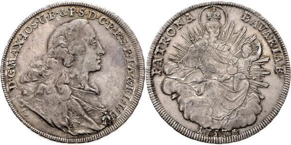 1 Талер Бавария (курфюршество) (1623 - 1806) Серебро Максимилиан III (курфюрст Баварии)(1727 – 1777)