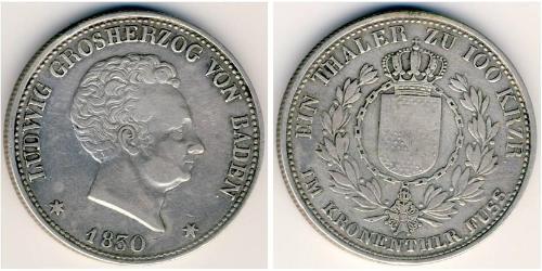 1 Талер Великое герцогство Баден (1806-1918) Серебро 
