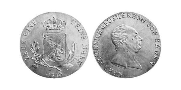 1 Талер Великое герцогство Баден (1806-1918) Серебро 