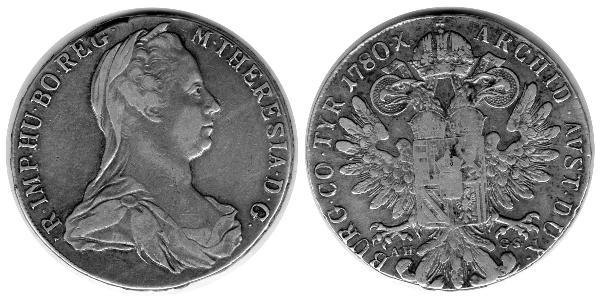 1 Талер Габсбургская империя (1526-1804) / Австрия Серебро Maria Theresa of Austria (1717 - 1780)