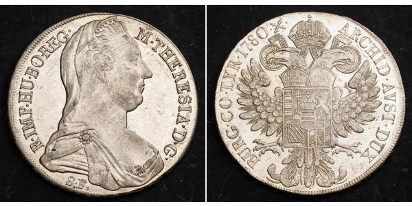 1 Талер Габсбургская империя (1526-1804) / Австрия Серебро Maria Theresa of Austria (1717 - 1780)
