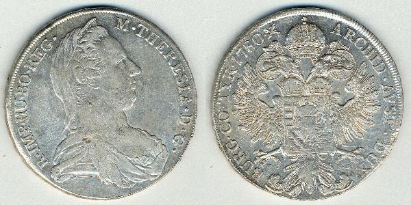 1 Талер Габсбургская империя (1526-1804) / Австрия Серебро Maria Theresa of Austria (1717 - 1780)