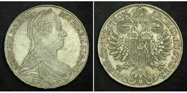 1 Талер Габсбургская империя (1526-1804) / Австрия Серебро Maria Theresa of Austria (1717 - 1780)