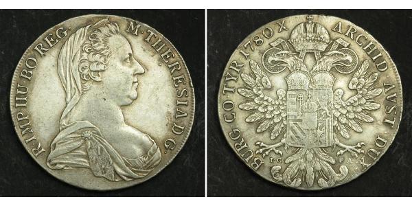 1 Талер Габсбургская империя (1526-1804) / Австрия Серебро Maria Theresa of Austria (1717 - 1780)