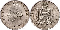 1 Талер Ганновер (королевство) (1814 - 1866) Серебро Георг V (король Ганновера) (1819 - 1878)