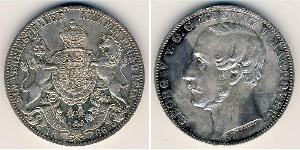 1 Талер Ганновер (королевство) (1814 - 1866) Серебро Георг V (король Ганновера) (1819 - 1878)
