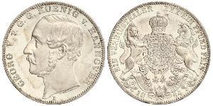 1 Талер Ганновер (королевство) (1814 - 1866) Серебро Георг V (король Ганновера) (1819 - 1878)