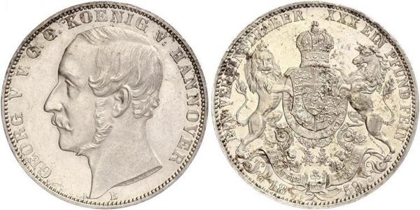 1 Талер Ганновер (королевство) (1814 - 1866) Серебро Георг V (король Ганновера) (1819 - 1878)