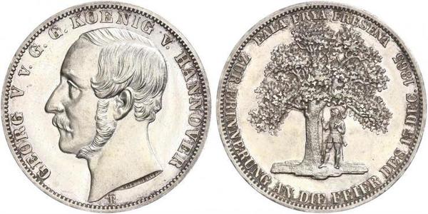 1 Талер Ганновер (королевство) (1814 - 1866) Серебро Георг V (король Ганновера) (1819 - 1878)