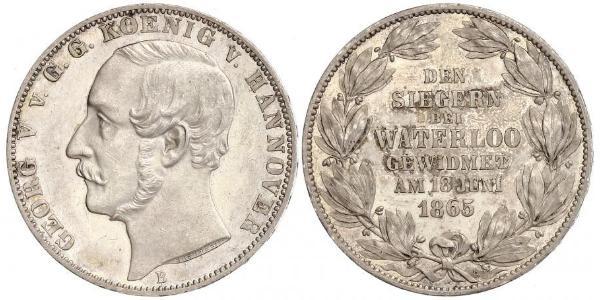 1 Талер Ганновер (королевство) (1814 - 1866) Серебро Георг V (король Ганновера) (1819 - 1878)