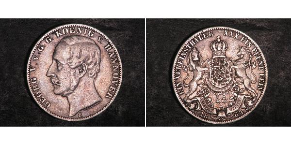 1 Талер Ганновер (королевство) (1814 - 1866) Серебро Георг V (король Ганновера) (1819 - 1878)