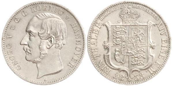 1 Талер Ганновер (королевство) (1814 - 1866) Серебро Георг V (король Ганновера) (1819 - 1878)