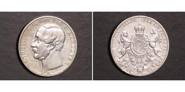 1 Талер Ганновер (королевство) (1814 - 1866) Серебро Георг V (король Ганновера) (1819 - 1878)