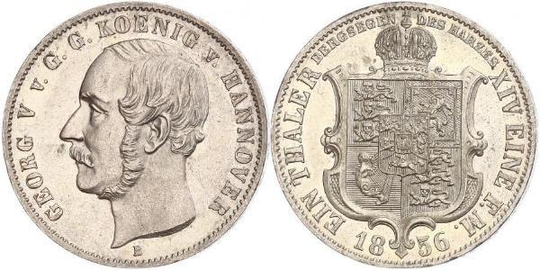 1 Талер Ганновер (королевство) (1814 - 1866) Серебро Георг V (король Ганновера) (1819 - 1878)