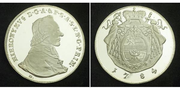 1 Талер Зальцбург / Австрия Серебро Count Hieronymus von Colloredo (1732 - 1812)