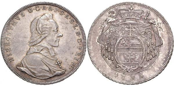1 Талер Зальцбург / Австрия Серебро Count Hieronymus von Colloredo (1732 - 1812)
