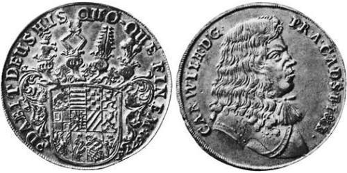 1 Талер Княжество Ангальт-Цербст (1544 - 1796) Серебро Карл Вильгельм (князь Ангальт-Цербста)(1652 – 1718)