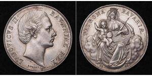 1 Талер Королевство Бавария (1806 - 1918) Серебро Людвиг II (король Баварии)(1845 – 1886)