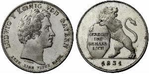 1 Талер Королевство Бавария (1806 - 1918) Серебро Людвиг I (король Баварии)(1786 – 1868)