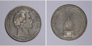 1 Талер Королевство Бавария (1806 - 1918) Серебро Людвиг I (король Баварии)(1786 – 1868)