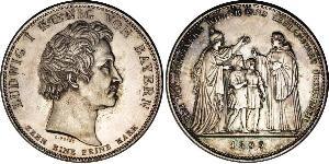 1 Талер Королевство Бавария (1806 - 1918) Серебро Людвиг I (король Баварии)(1786 – 1868)