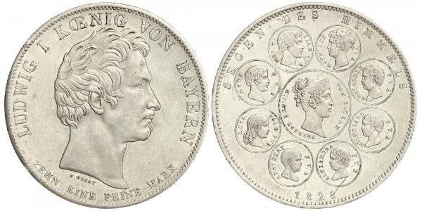 1 Талер Королевство Бавария (1806 - 1918) Серебро Людвиг I (король Баварии)(1786 – 1868)