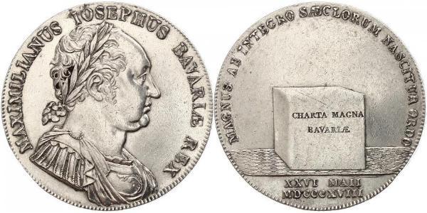 1 Талер Королевство Бавария (1806 - 1918) Серебро Максимилиан I (король Баварии) (1756 - 1825)